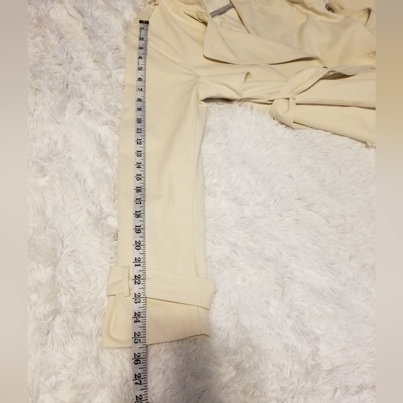 Style State Long Line Collared Trench Coat with Button and Pockets Beige Sz 8 - Picture 4 of 14